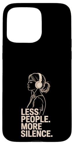 Less People More Silence Introvert Minimalist Kopfhörer Lofi Hülle für iPhone 15 Pro Max Less People More Silence Introvert Minimalist Kopfhörer Lofi Hülle für iPhone 15 Pro Max von Antisocial People Wear - Autism & ADHD Support