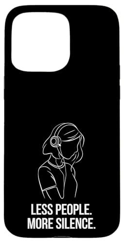 Less People More Silence Introvert Minimalist Kopfhörer Lofi Hülle für iPhone 15 Pro Max Less People More Silence Introvert Minimalist Kopfhörer Lofi Hülle für iPhone 15 Pro Max von Antisocial People Wear - Autism & ADHD Support