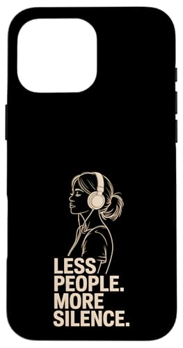Less People More Silence Introvert Minimalist Kopfhörer Lofi Hülle für iPhone 16 Pro Max Less People More Silence Introvert Minimalist Kopfhörer Lofi Hülle für iPhone 16 Pro Max von Antisocial People Wear - Autism & ADHD Support