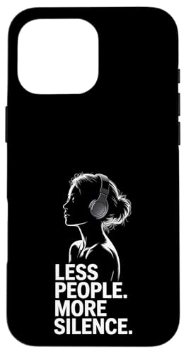 Less People More Silence Introvert Minimalist Kopfhörer Lofi Hülle für iPhone 16 Pro Max Less People More Silence Introvert Minimalist Kopfhörer Lofi Hülle für iPhone 16 Pro Max von Antisocial People Wear - Autism & ADHD Support
