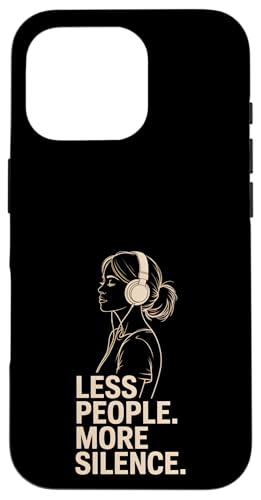Less People More Silence Introvert Minimalist Kopfhörer Lofi Hülle für iPhone 16 Pro Less People More Silence Introvert Minimalist Kopfhörer Lofi Hülle für iPhone 16 Pro von Antisocial People Wear - Autism & ADHD Support