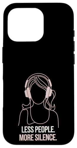 Less People More Silence Introvert Minimalist Kopfhörer Lofi Hülle für iPhone 16 Pro Less People More Silence Introvert Minimalist Kopfhörer Lofi Hülle für iPhone 16 Pro von Antisocial People Wear - Autism & ADHD Support