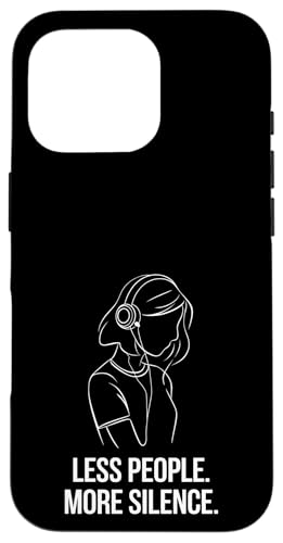 Less People More Silence Introvert Minimalist Kopfhörer Lofi Hülle für iPhone 16 Pro Less People More Silence Introvert Minimalist Kopfhörer Lofi Hülle für iPhone 16 Pro von Antisocial People Wear - Autism & ADHD Support