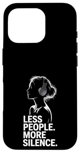 Less People More Silence Introvert Minimalist Kopfhörer Lofi Hülle für iPhone 16 Pro Less People More Silence Introvert Minimalist Kopfhörer Lofi Hülle für iPhone 16 Pro von Antisocial People Wear - Autism & ADHD Support