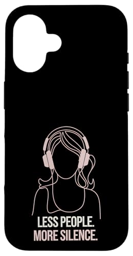 Less People More Silence Introvert Minimalist Kopfhörer Lofi Hülle für iPhone 16 Less People More Silence Introvert Minimalist Kopfhörer Lofi Hülle für iPhone 16 von Antisocial People Wear - Autism & ADHD Support