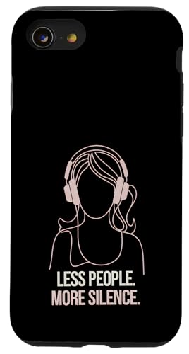 Less People More Silence Introvert Minimalist Kopfhörer Lofi Hülle für iPhone SE (2020) / 7 / 8 von Antisocial People Wear - Autism & ADHD Support