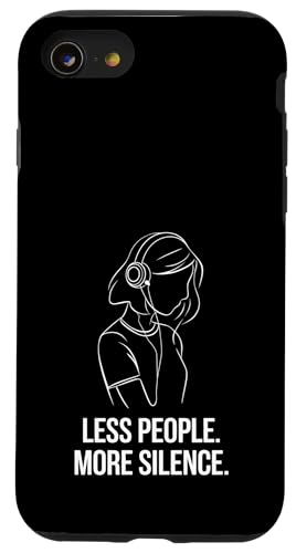 Less People More Silence Introvert Minimalist Kopfhörer Lofi Hülle für iPhone SE (2020) / 7 / 8 von Antisocial People Wear - Autism & ADHD Support
