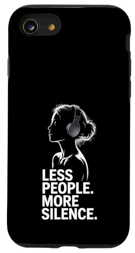 Less People More Silence Introvert Minimalist Kopfhörer Lofi Hülle für iPhone SE (2020) / 7 / 8 von Antisocial People Wear - Autism & ADHD Support