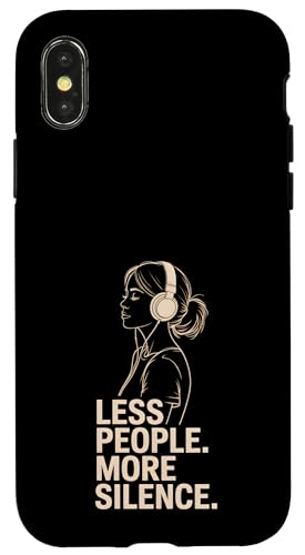 Less People More Silence Introvert Minimalist Kopfhörer Lofi Hülle für iPhone X/XS Less People More Silence Introvert Minimalist Kopfhörer Lofi Hülle für iPhone X/XS von Antisocial People Wear - Autism & ADHD Support