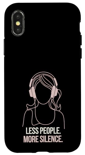 Less People More Silence Introvert Minimalist Kopfhörer Lofi Hülle für iPhone X/XS Less People More Silence Introvert Minimalist Kopfhörer Lofi Hülle für iPhone X/XS von Antisocial People Wear - Autism & ADHD Support