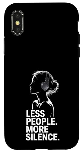Less People More Silence Introvert Minimalist Kopfhörer Lofi Hülle für iPhone X/XS Less People More Silence Introvert Minimalist Kopfhörer Lofi Hülle für iPhone X/XS von Antisocial People Wear - Autism & ADHD Support
