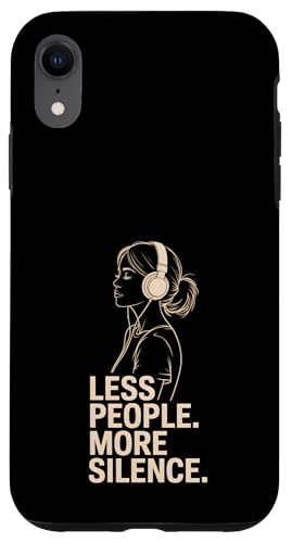 Less People More Silence Introvert Minimalist Kopfhörer Lofi Hülle für iPhone XR von Antisocial People Wear - Autism & ADHD Support
