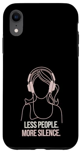 Less People More Silence Introvert Minimalist Kopfhörer Lofi Hülle für iPhone XR Less People More Silence Introvert Minimalist Kopfhörer Lofi Hülle für iPhone XR von Antisocial People Wear - Autism & ADHD Support