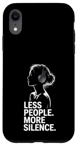 Less People More Silence Introvert Minimalist Kopfhörer Lofi Hülle für iPhone XR Less People More Silence Introvert Minimalist Kopfhörer Lofi Hülle für iPhone XR von Antisocial People Wear - Autism & ADHD Support
