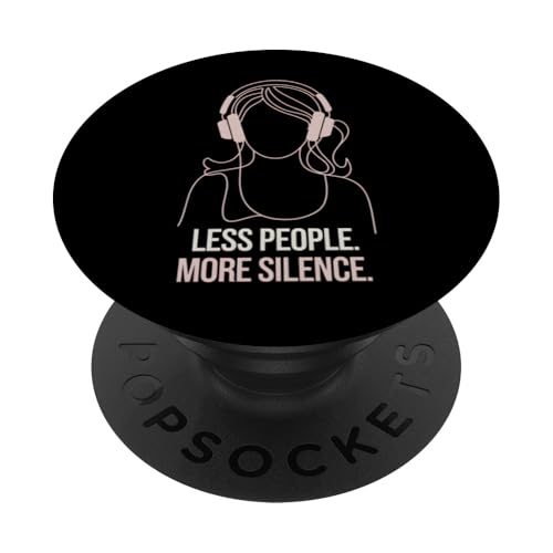 Less People More Silence Introvert Minimalist Kopfhörer Lofi PopSockets Klebender PopGrip Less People More Silence Introvert Minimalist Kopfhörer Lofi PopSockets Klebender PopGrip von Antisocial People Wear - Autism & ADHD Support