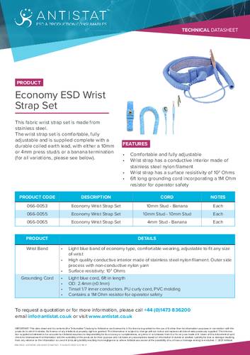 Antistat 066-0053 ESD-Handgelenkband Blau Antistat 066-0053 ESD-Handgelenkband Blau von Antistat