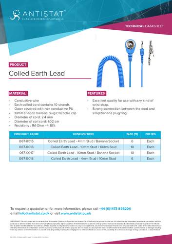 Antistat 067-0016 ESD-Erdungskabel von Antistat
