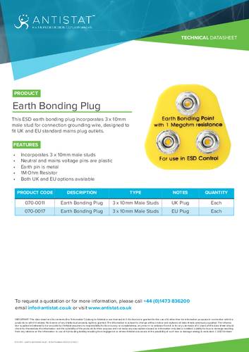 Antistat 070-0017F ESD-Erdungsstecker von Antistat