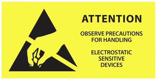 Antistat ESD-Etikett 1000 St. Gelb (L x B) 38mm x 16mm 055-0068selbstklebend von Antistat