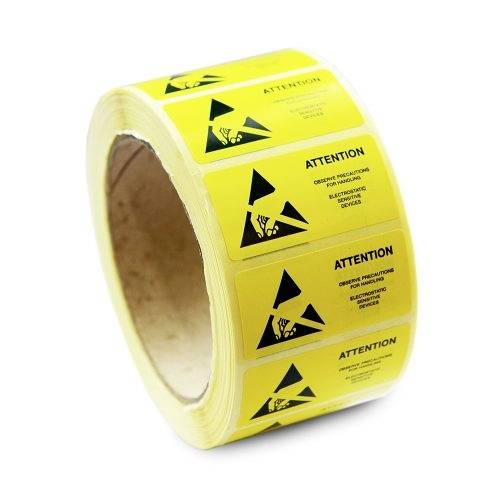 Antistat ESD-Etikett 1000 St. Gelb (L x B) 50mm x 25mm 055-0002selbstklebend von Antistat