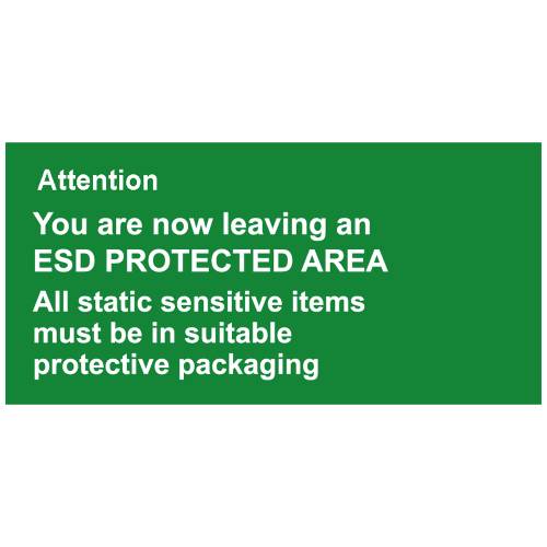 Antistat ESD-Warnschild 1 St. Grün (L x B) 300mm x 150mm 055-0014selbstklebend von Antistat