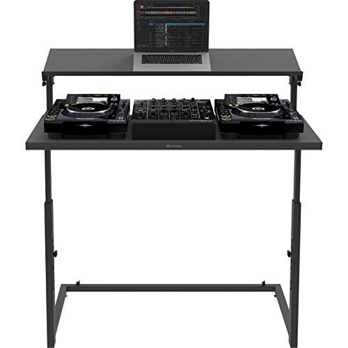 Antoc DJ-Stand DJS-44 - Black - DJ Pult/Tisch mit extra breiter Laptopablage von Antoc