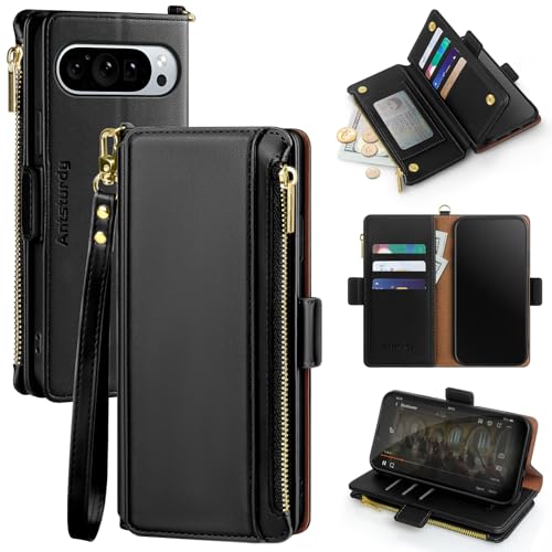 Antsturdy Schutzhülle für Google Pixel 9 Pro XL 5G, Brieftaschen-Schutzhülle mit Kartenhalter, Pixel 9 Pro XL, PU-Leder, Flip-Cover, RFID-blockierende Handschlaufe, Reißverschluss, Kreditkartenfächer, Antsturdy Schutzhülle für Google Pixel 9 Pro XL 5G, Brieftaschen-Schutzhülle mit Kartenhalter, Pixel 9 Pro XL, PU-Leder, Flip-Cover, RFID-blockierende Handschlaufe, Reißverschluss, Kreditkartenfächer, von Antsturdy