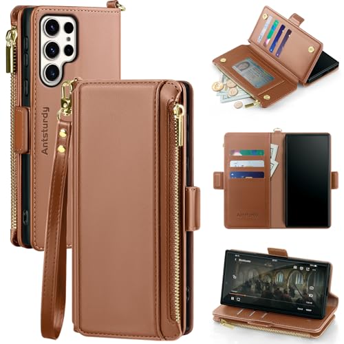 Antsturdy Kompatibel mit Samsung Galaxy S23 Ultra 5G, Brieftaschen-Schutzhülle mit Kartenhalter, für Damen und Herren, RFID-blockierend, stoßfest, PU-Leder, Flip-Cover, Handgelenkschlaufe Antsturdy Kompatibel mit Samsung Galaxy S23 Ultra 5G, Brieftaschen-Schutzhülle mit Kartenhalter, für Damen und Herren, RFID-blockierend, stoßfest, PU-Leder, Flip-Cover, Handgelenkschlaufe von Antsturdy