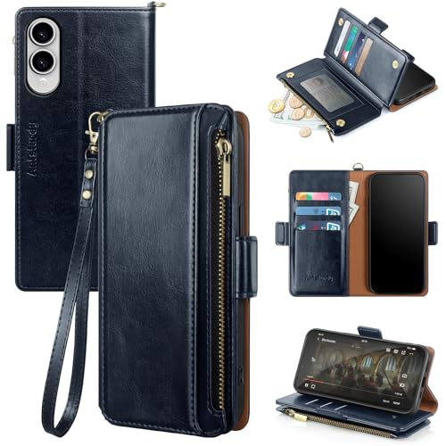 Antsturdy Schutzhülle für Samsung Galaxy S25 Edge, mit Kartenhalter, PU-Leder, Klapp-Schutzhülle, RFID-blockierende Handschlaufe, Kreditkartenfächer, Ständer, für Herren und Damen, Dunkelblau Antsturdy Schutzhülle für Samsung Galaxy S25 Edge, mit Kartenhalter, PU-Leder, Klapp-Schutzhülle, RFID-blockierende Handschlaufe, Kreditkartenfächer, Ständer, für Herren und Damen, Dunkelblau von Antsturdy