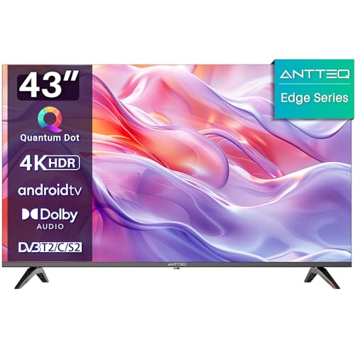 Antteq QLED 4k Smart TV 43 Zoll(Fernseher 109cm),HDR,Frameless,Google APP Store(10000+ APPs),Bluetooth Voice Assistant,WiFi 2.4G/5G von Antteq