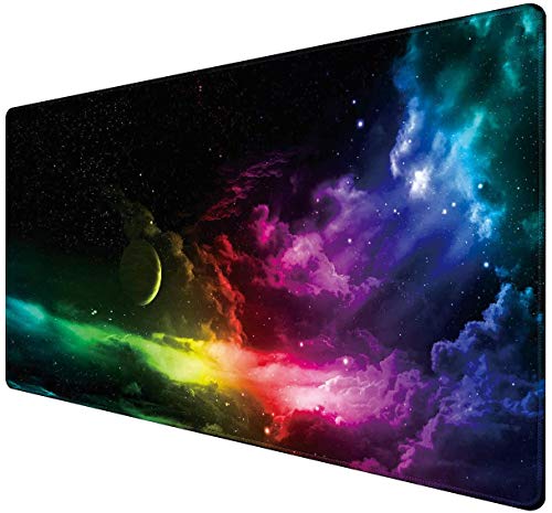 Anvin Gaming-Mauspad, großes XXL-Mauspad, 900 x 400 mm, Tastatur, Mauspad, rutschfeste Unterseite aus Gummi und genähte Kanten für Spieler, Büro, Studium Aurora Anvin Gaming-Mauspad, großes XXL-Mauspad, 900 x 400 mm, Tastatur, Mauspad, rutschfeste Unterseite aus Gummi und genähte Kanten für Spieler, Büro, Studium Aurora von Anvin