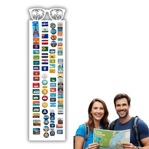 Anwicar Magnettafel - Magnetische Pinnwand mit Brillenflecken-Motiv - ideal für Magnete und Notizen - magnetisches Whiteboard - beschreibbare Tafel - inkl. Montageset - 80x21 cm - Weiß von Anwicar