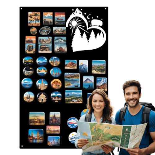 Anwicar Magnettafel - Magnetische Pinnwand mit Herz-Motiv - ideal für Magnete und Notizen - magnetisches Whiteboard - beschreibbare Tafel - inkl. Montageset - 50x80 cm - Schwarz von Anwicar