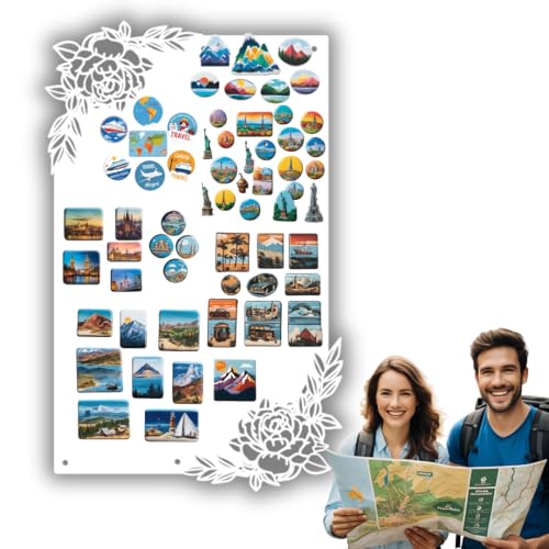 Anwicar Magnettafel - Magnetische Pinnwand mit Rosen-Motiv - ideal für Magnete und Notizen - magnetisches Whiteboard - beschreibbare Tafel - inkl. Montageset - 30x50 cm - Weiß von Anwicar