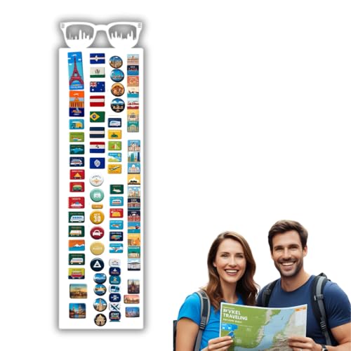 Anwicar Magnettafel - Magnetische Pinnwand mit Stadtbrille-Motiv - ideal für Magnete und Notizen - magnetisches Whiteboard - beschreibbare Tafel - inkl. Montageset - 80x21 cm - Weiß von Anwicar