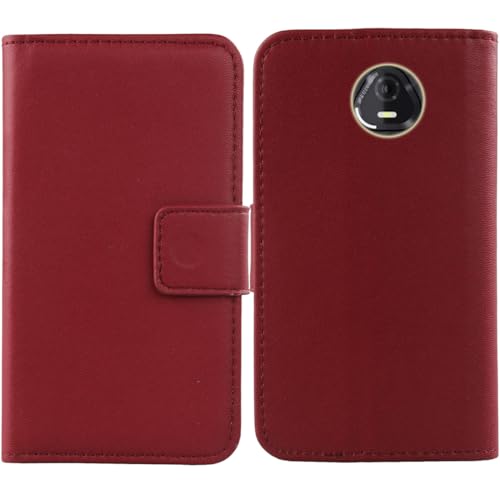 Anybird Flip Echt Leder Tasche Hülle Für Schok Volt SV67Q 4G LTE 6.74" Lederhülle Handyhülle Schutz Klapp Handy Etui Cover Case (Rot) von Anybird