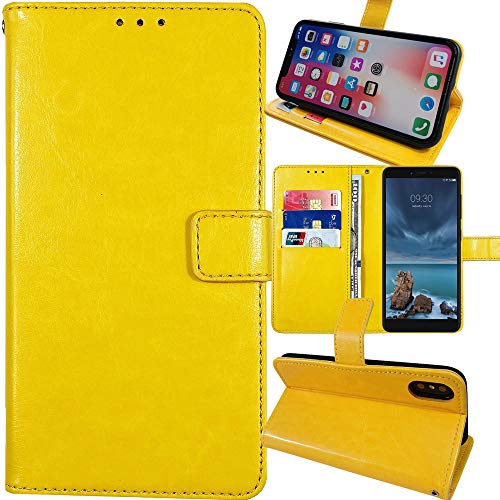 Anybird Flip Leder Tasche TPU Silikon Hülle Für Lebest L2 2025 Lederhülle Handyhülle Schutzhülle Handytasche Handy Etui Cover Case Abdeckung (Gelb) von Anybird
