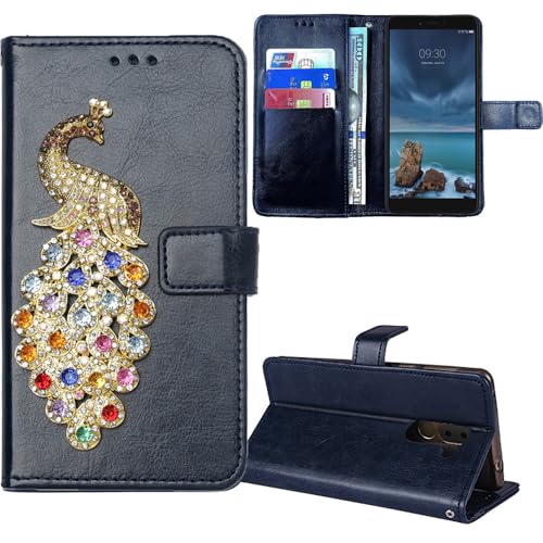 Anybird Premium Flip Leder Tasche Hülle Peacock 3D Diamond Bling TPU Silikon Case Für IMO Q4 Pro 2021 5.5" Lederhülle Handyhülle Handy Tasche Schutz Cover Etui Dark Blue Anybird Premium Flip Leder Tasche Hülle Peacock 3D Diamond Bling TPU Silikon Case Für IMO Q4 Pro 2021 5.5" Lederhülle Handyhülle Handy Tasche Schutz Cover Etui Dark Blue von Anybird