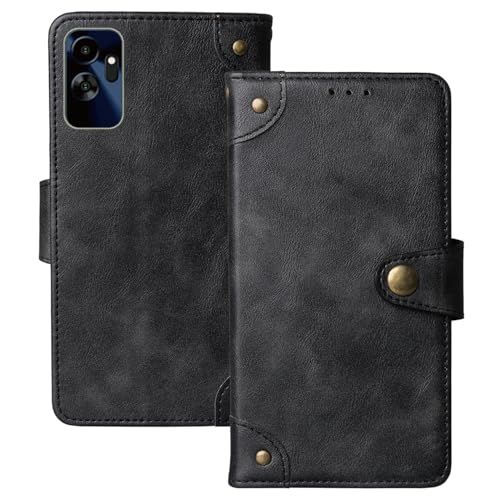 Anybird Retro Flip Leder Tasche Hülle Für Acer Acerone Liquid S272E4 6.75" Lederhülle Handyhülle Schutz Handy Etui Cover Case Abdeckung (Schwarz) von Anybird