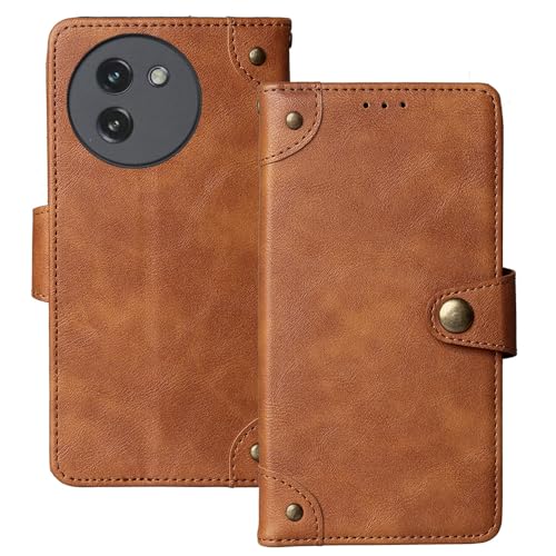 Anybird Retro Flip Leder Tasche TPU Silikon Hülle Für Doogee Note 59 / Note 59 Pro+ / Note 59 Pro Lederhülle Handyhülle Schutz Handy Etui Cover Case Abdeckung (Braun) von Anybird