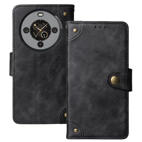 Anybird Retro Flip Leder Tasche TPU Silikon Hülle Für Fossibot S3 / S3 Pro / D06 6.67" Lederhülle Handyhülle Schutz Handy Etui Cover Case Abdeckung (Schwarz) von Anybird