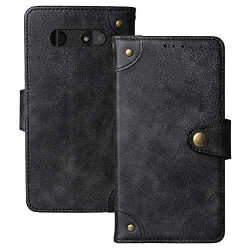 Anybird Retro Flip Schwarz Leder Tasche Hülle Für TTfone TT240 2.4" Lederhülle Handyhülle Schutz Handytasche Handy Etui Brieftasche Cover Case Abdeckung von Anybird