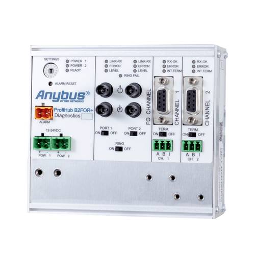 Anybus 17240 ProfiHub B2FOR+ SM Ring Repeater Profibus, Glasfaser, RS-485 12 V/DC, 24 V/DC 1St. von Anybus