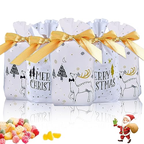 Anyingkai 50pcs Weihnachtsbonbontüte,Candy Tüten , , ,Geschenktüten Set,Geschenkverpackung Weihnachten, Umweltschutzmaterial Wiederverwendbar von Anyingkai