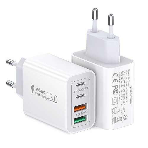 40W Ladegerät USB C, Adapter mit Mehreren USB C und USB A Schnellladegeräte für iPhone 15 Pro Max 14 13 12 11 SE, iPad, Samsung Galaxy S23 S22 S21 Ultra S21+ S20, Schnell Handy ladegerät von Anykon