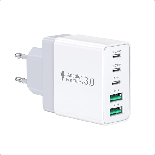 Ladegerät USB C 50W, 5-Port USB Schnellladegerät PD3.0 stecker USB c Charger, Ladestecker kompatibel mit iPhone 16/15/15 Pro/15 Plus/14 Pro Max, Samsun.g/Google/Tablet netzteile für Handys Ladegerät USB C 50W, 5-Port USB Schnellladegerät PD3.0 stecker USB c Charger, Ladestecker kompatibel mit iPhone 16/15/15 Pro/15 Plus/14 Pro Max, Samsun.g/Google/Tablet netzteile für Handys von Anykon