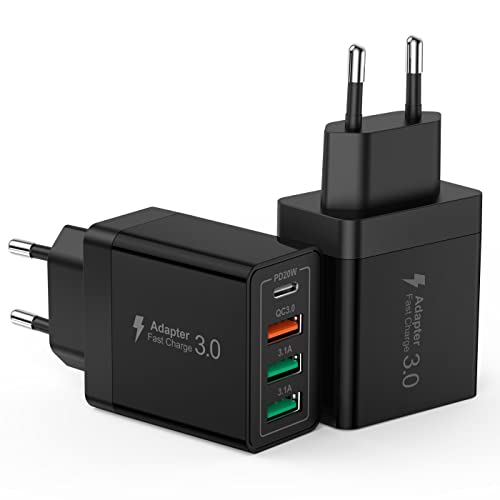 USBC Ladegerät 40W, 2er-Pack 4 Port USB C Adapter, Netzteil Typ C Ladestecker für iPhone 15 Pro MAX/11/12/13/14, XS/XR/X, Samsung, Google, Tablet, Android, Fast Chager USB C Ladegerät USBC Ladegerät 40W, 2er-Pack 4 Port USB C Adapter, Netzteil Typ C Ladestecker für iPhone 15 Pro MAX/11/12/13/14, XS/XR/X, Samsung, Google, Tablet, Android, Fast Chager USB C Ladegerät von Anykon