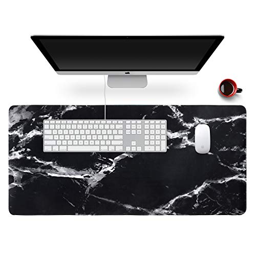 Kosiy Anyshock Desk Mat, Extended Gaming Mouse Pad XXL Keyboard Laptop Mousepad with Stitched Edges Non Slip Base, Water-Resistant Computer Desk Pad for Office and Home 35.4" x 15.7" (Black Marble) von Anyshock