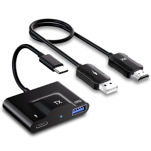 USB C auf HDMI Wireless Transmitter und Receiver, 2,4G/5G USB C auf-HDMI-Display-Extender zum Streamen von Video/Audio von Mac Book/Surface/Chromebook, Pad, iPhone 15/Galaxy auf TV, Projektor, Monitor USB C auf HDMI Wireless Transmitter und Receiver, 2,4G/5G USB C auf-HDMI-Display-Extender zum Streamen von Video/Audio von Mac Book/Surface/Chromebook, Pad, iPhone 15/Galaxy auf TV, Projektor, Monitor von Anytrox