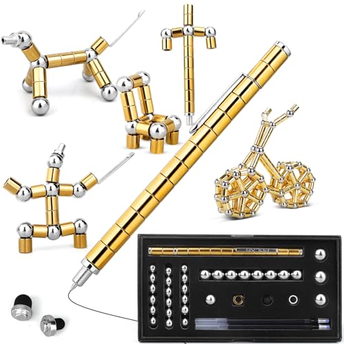 Anzmtosn Fidget Pen Magnetischer Kugelschreiber, Lustig Multifunktions Magnetstift, Fidget Toys Magnet Stifte Coole Gadgets, Stressabbau Druckkugelschreiber Geschenk für Junge Männer Frauen von Anzmtosn
